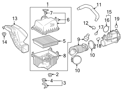 2017 Ford F-150 Air Intake Cleaner Assembly, Air W/ Diagram for 17700F0200