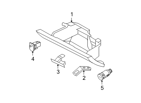 2007 Jeep Commander Glove Box Latch-GLOVEBOX Door Diagram for 5JM55BD1AC