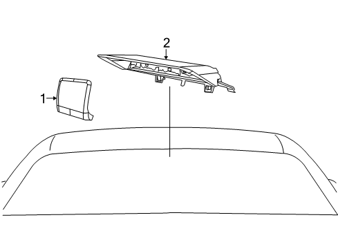 2012 Dodge Challenger High Mount Lamps Lamp-Center High Mounted Stop Diagram for 5028782AD