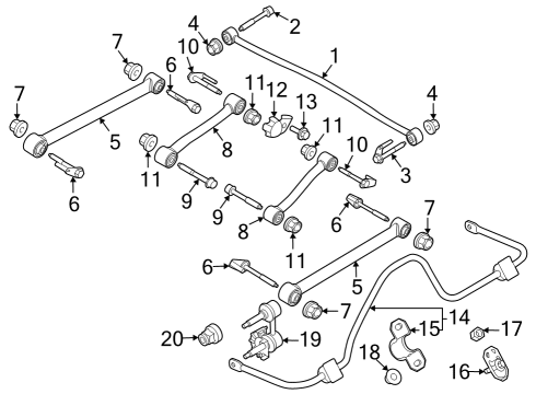 2022 Ford Bronco Rear Suspension Rear Lower Control Arm Bolt Diagram for W717651S900