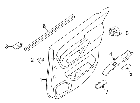 2015 Nissan Armada Front Door Cap-Armrest, Rear RH Diagram for 829429GG0A