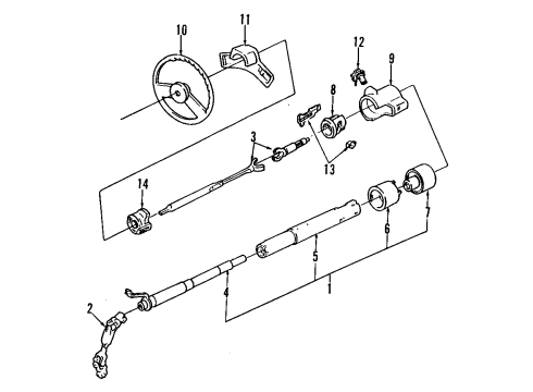 1989 Chevrolet G10 Steering Column, Steering Wheel Steering Gear Coupling Shaft Assembly Diagram for 26013140