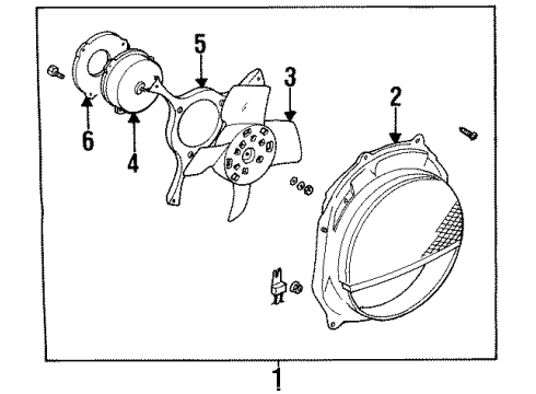 1995 Isuzu Rodeo A/C Condenser Fan Stay, Fan Motor Diagram for 8943731870
