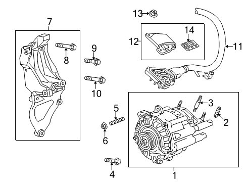 2013 Buick LaCrosse Alternator Cable Diagram for 23120477
