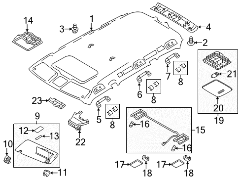 2014 Infiniti QX80 Interior Trim - Roof Finisher-Camera Diagram for 739791LA0A