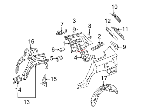 2008 Toyota Highlander Inner Structure - Quarter Panel Wheelhouse Liner Diagram for 656380E030