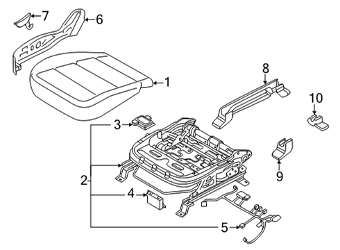 2021 Kia Telluride Passenger Seat Components Pad U Diagram for 88294S9000WK