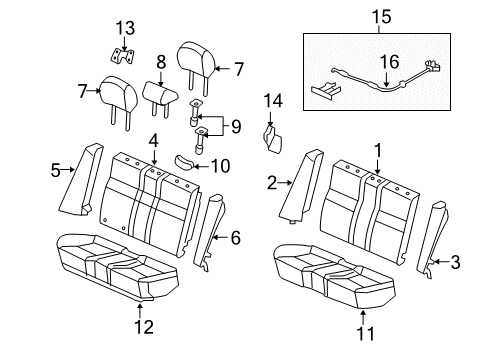 2010 Honda Civic Rear Seat Components Pad & Frame, RR. Seat Cushion Diagram for 82137SNFA01