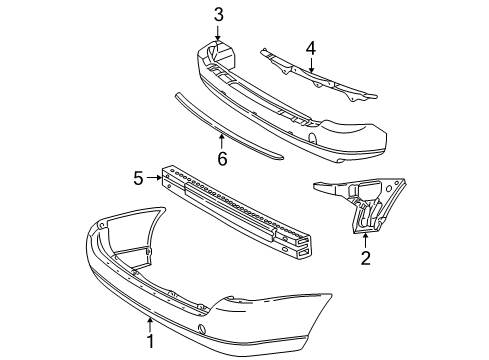 2004 Ford Focus Rear Bumper Isolator Diagram for YS4Z17906DA