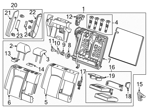 2014 Buick Verano Rear Seat Components SPRING-R/SEAT BK OTR PIV BOLT Diagram for 84960267