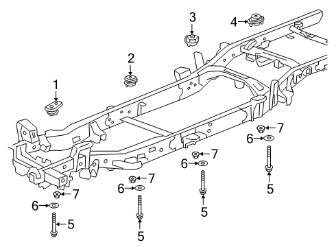 2020 GMC Sierra 1500 Body Mounting - Frame MOUNT PKG-BODY UPGRADE Diagram for 85169891