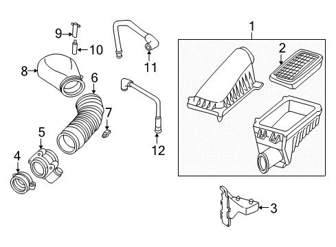 2001 Oldsmobile Bravada Filters Duct Diagram for 25173861