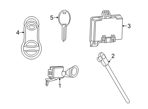 2005 Chrysler PT Cruiser Anti-Theft Components Sensor-Intrusion Module Diagram for RP45MF1AD