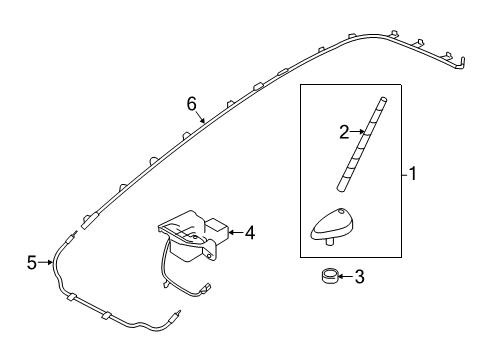 2022 Hyundai Accent Antenna & Radio Pole-Roof Antenna Diagram for 96201H5000