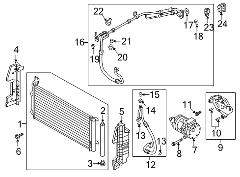 2018 Hyundai Sonata A/C Condenser, Compressor & Lines Compressor Assembly Diagram for 97701C2500