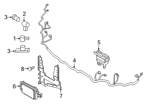2018 Ford Escape Automatic Temperature Controls Distance Sensor Bracket Diagram for GV6Z14C022A