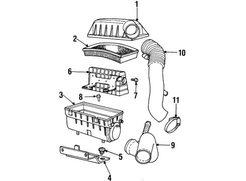 1995 Plymouth Neon Filters Fuel Fresh Air Duct Diagram for 4669207