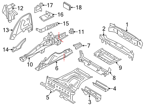 2014 BMW X3 Rear Body Battery Carrier, Rear Diagram for 41007283855
