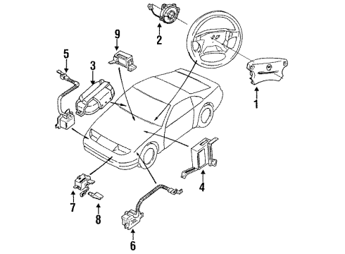 1995 Nissan 300ZX Air Bag Components Clock Spring Steering Air Bag Wire Diagram for B555448P00