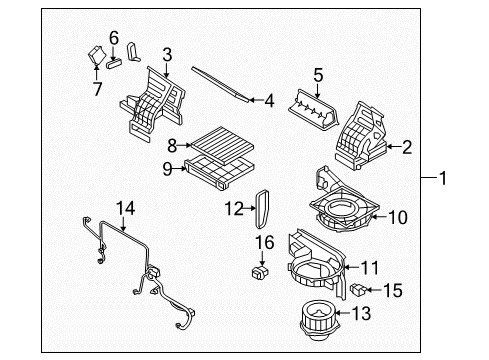 2009 Kia Rondo Blower Motor & Fan Intake Actuator Diagram for 971251D000