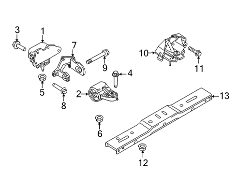2021 Ford F-150 Automatic Transmission Transmission Mount Bolt Diagram for W718353S900