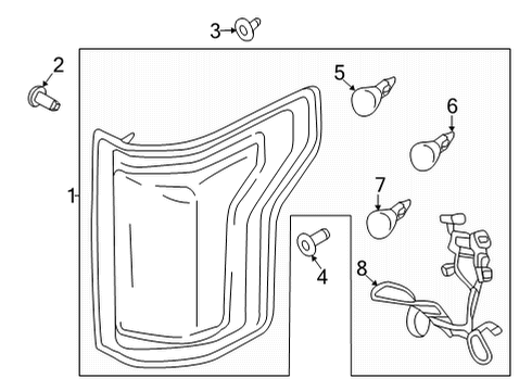 2021 Ford F-150 Bulbs LAMP ASY - REAR Diagram for ML3Z13405F