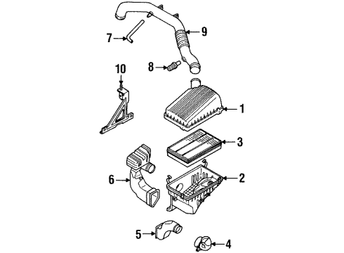 2001 Isuzu Rodeo Air Intake Cap, Air Cleaner Diagram for 8971616980