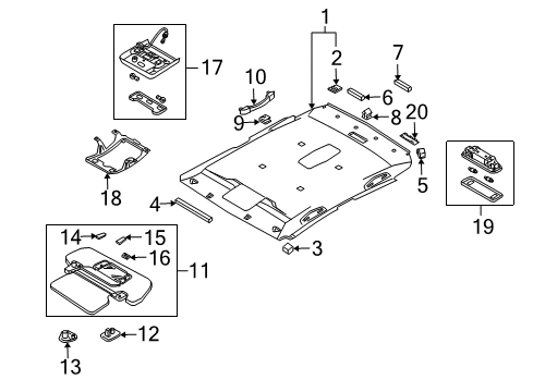 2003 Infiniti M45 Interior Trim - Roof Lamp Assembly-Map Diagram for 26430CR010