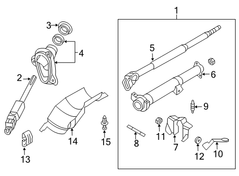 2001 Nissan Sentra Steering Column & Wheel, Steering Gear & Linkage Shaft Assy-Steering Column, Upper Diagram for 488205M010