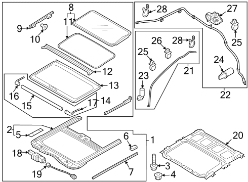 Sunroof Deflector Assembly-Panoramaroof Diagram for 81690F2000