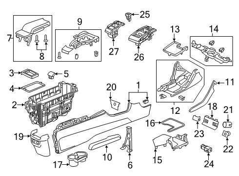 2021 Honda Civic Center Console Armrest (Deep Black) Diagram for 83444TGHA20ZA