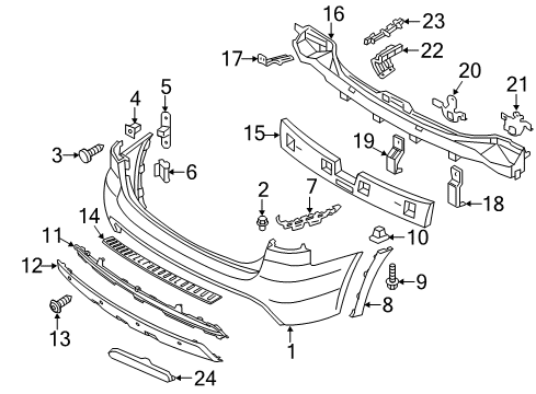 2013 Kia Sorento Rear Bumper Bracket-Rear Rail Upper Diagram for 866331U000