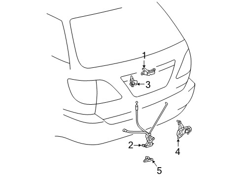 2000 Lexus RX300 Lift Gate Back Door Outside Handle Diagram for 6902348010