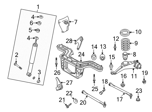 2008 Mercury Mariner Rear Suspension, Suspension Components Shock Nut Diagram for W711999S440