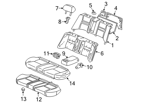 2006 Honda Accord Rear Seat Components Pad & Frame, Rear Seat-Back Diagram for 82127SDRA92