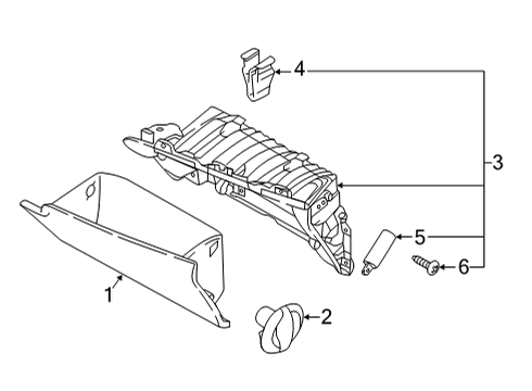 2021 Kia Niro Glove Box Glove Box Assembly Diagram for 84510G5000DDK