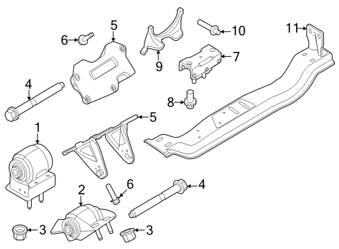Engine & Trans Mounting INSULATOR ASY - ENGINE SUPPORT Diagram for PC3Z6068A