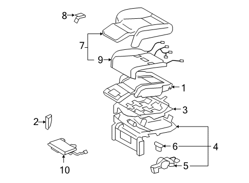 2008 Lexus LS600h Rear Seat Components Pad, Rear Seat Cushion, RH Diagram for 7150350050