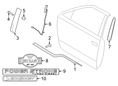 2020 Ford F-150 Exterior Trim - Front Door Keyless Lock Pad Diagram for FL3Z14A626AD