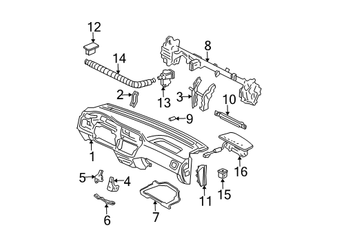 2004 Acura MDX Cluster & Switches, Instrument Panel Beam, Steering Hanger Diagram for 61310S3VA02ZZ