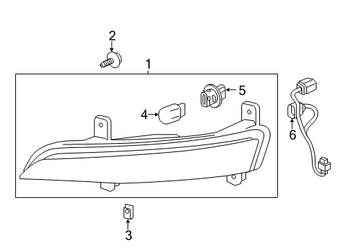 2015 Chevrolet Traverse Park & Signal Lamps Park/Turn Lamp Diagram for 23305608