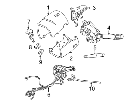 2003 Mercury Grand Marquis Switches Opening Trim Diagram for F8AZ3D677BLK