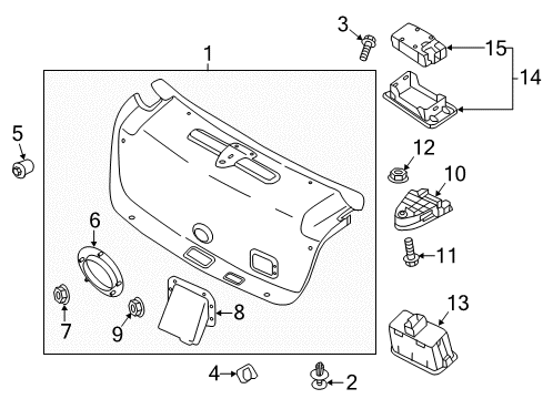 2016 Hyundai Genesis Interior Trim - Trunk Lid Trim Assembly-Trunk Lid Diagram for 81750B1000RRY