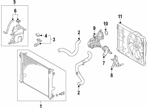 2018 Toyota Camry Cooling System, Radiator, Water Pump, Cooling Fan Fan Module Diagram for 1636025010