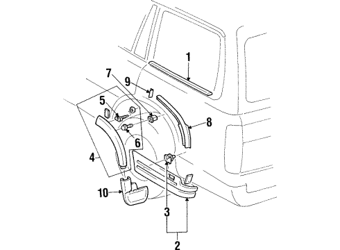 1996 Lexus LX450 Exterior Trim - Quarter Panel Clip Diagram for 9046711103