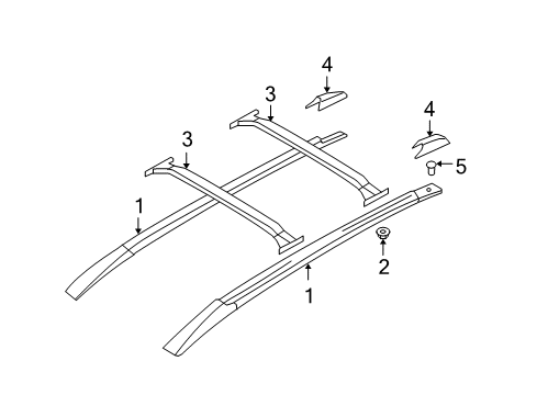2008 Hyundai Santa Fe Luggage Carrier Cover-Roof Rack Rear LH Diagram for 872710W000