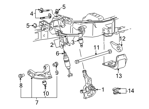 2005 Ford Explorer Sport Trac Front Suspension Components, Stabilizer Bar, Torsion Bar Knuckle Diagram for 1L5Z3106AA