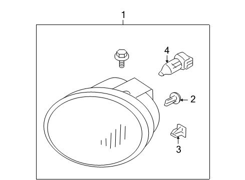 2005 Nissan Altima Bulbs Lamp Assembly-Fog, LH Diagram for 26155ZB725