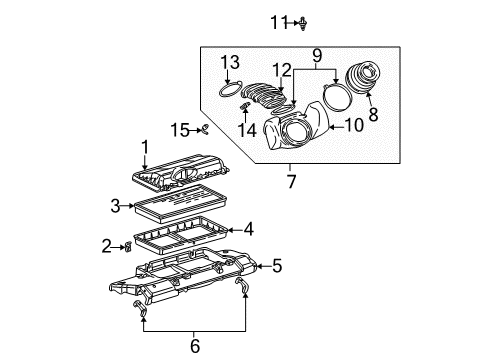 1999 Chevrolet Camaro Air Intake Cover Asm, Air Cleaner Housing Diagram for 19201288