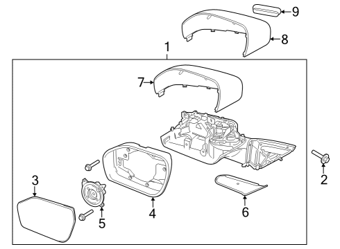 2021 Ford Explorer Mirrors GLASS ASY - REAR VIEW OUTER MI Diagram for MB5Z17K707J